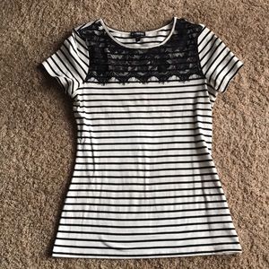 Black and white striped tee